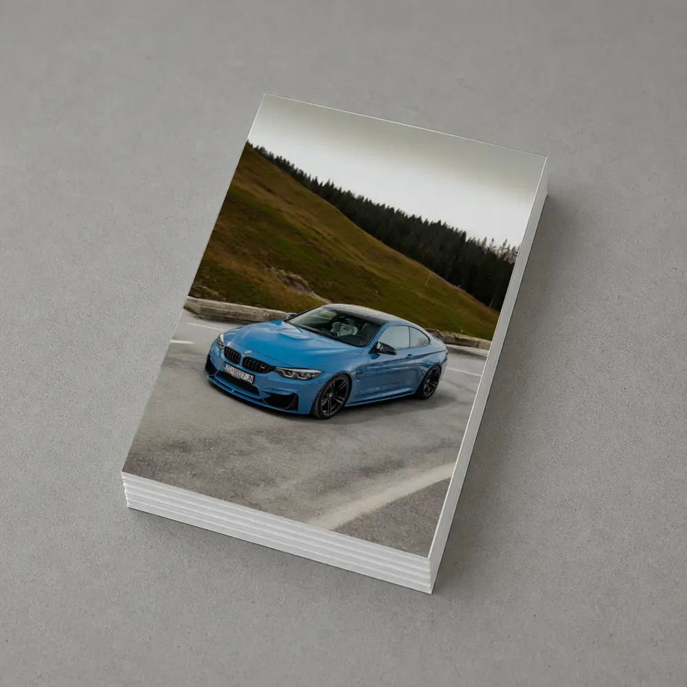 BMW M4 Blue Coupe Mountain Road – Postcards