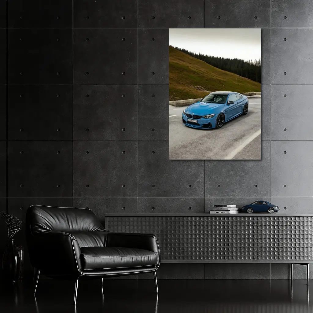 BMW M4 Blue Coupe Mountain Road – Wall Art