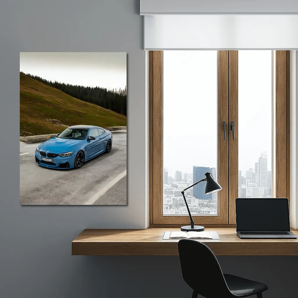 BMW M4 Blue Coupe Mountain Road – Wall Art
