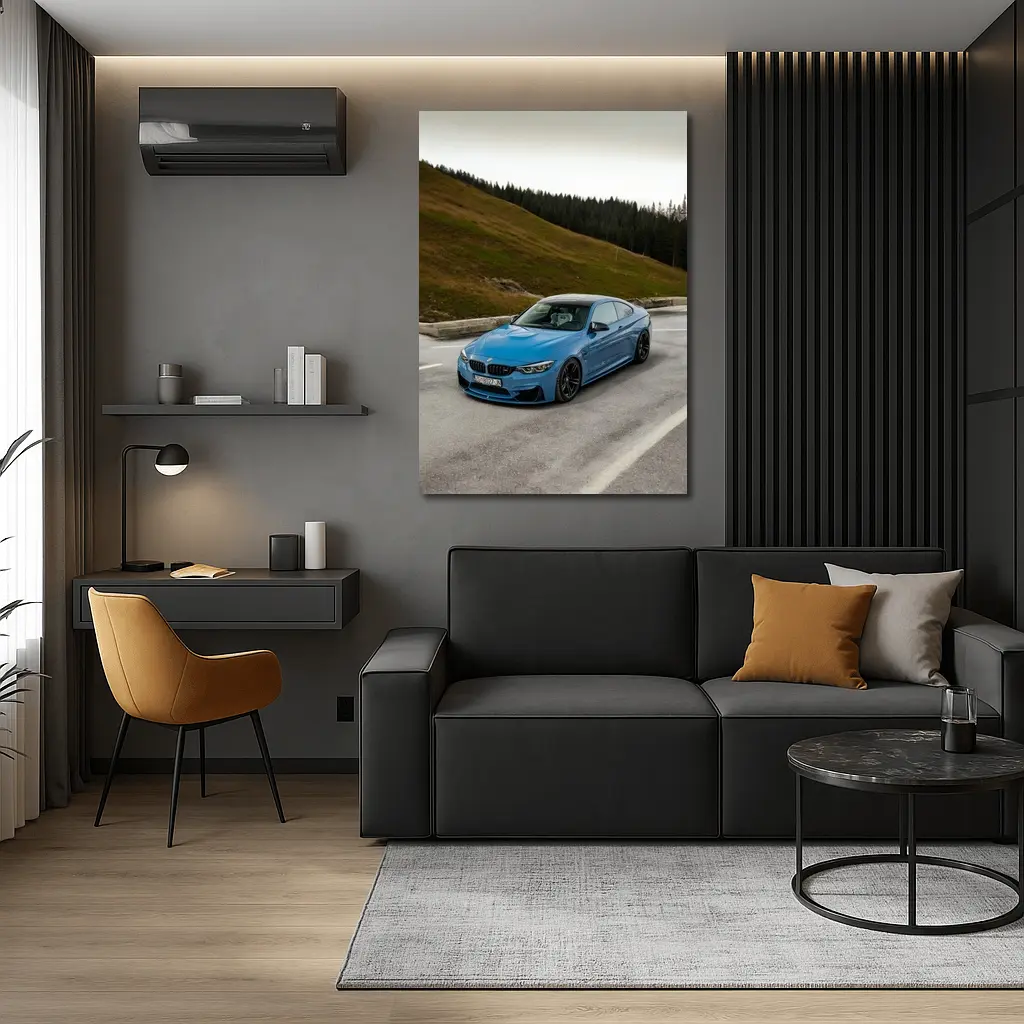 BMW M4 Blue Coupe Mountain Road – Wall Art