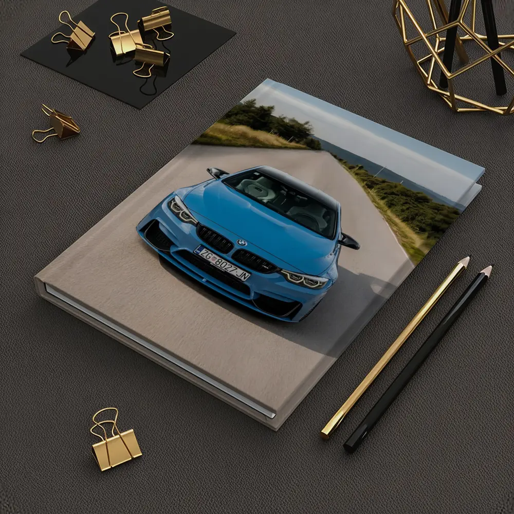 BMW M4 Blue Front View Open Road – Notebooks