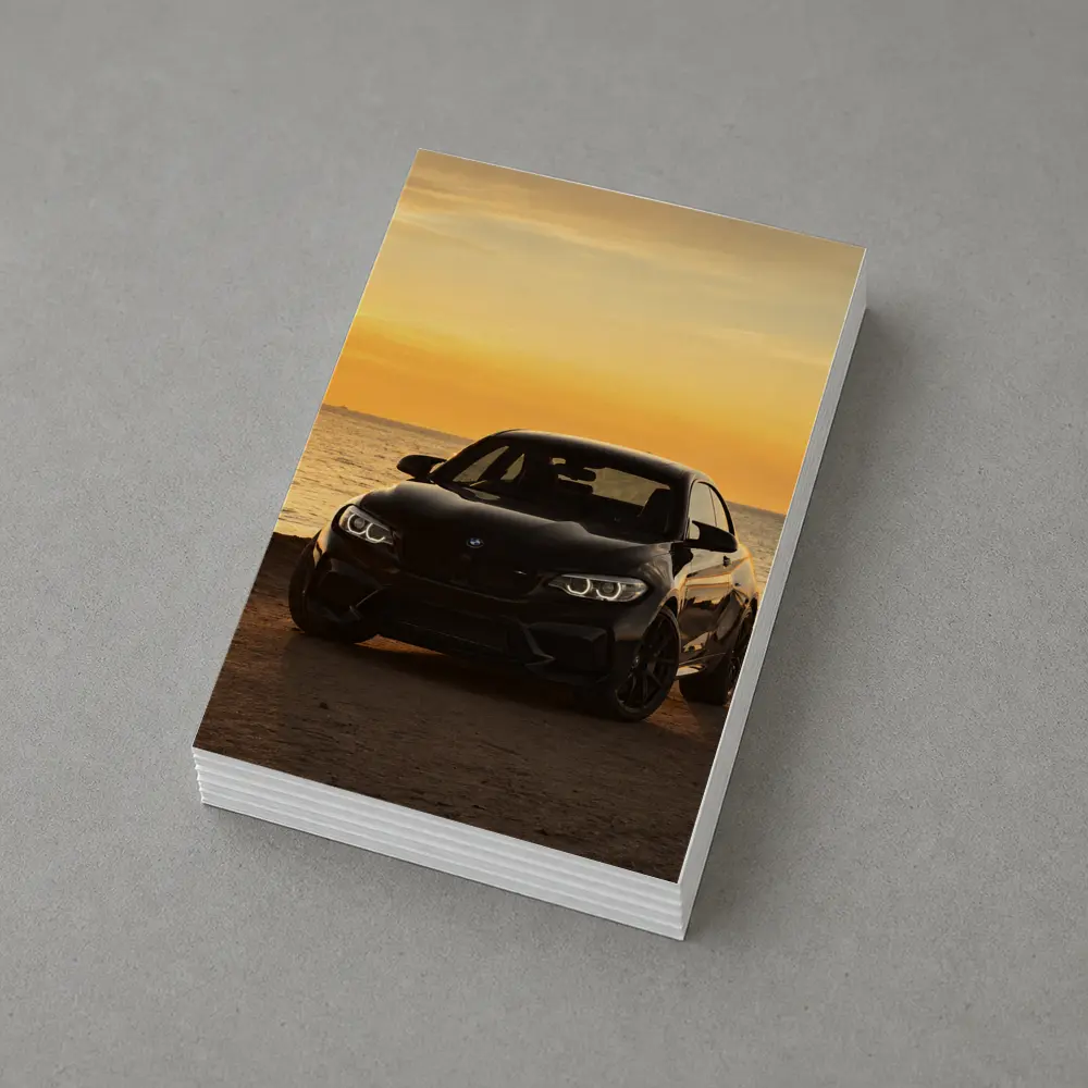 BMW M2 Black Parked By Sunset Sea – Postcards