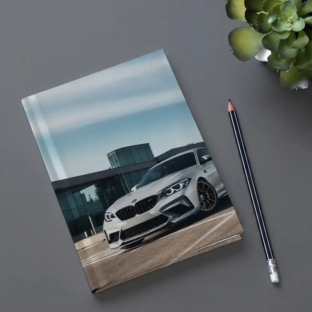BMW M2 Silver Coupe Urban Building Background – Notebooks