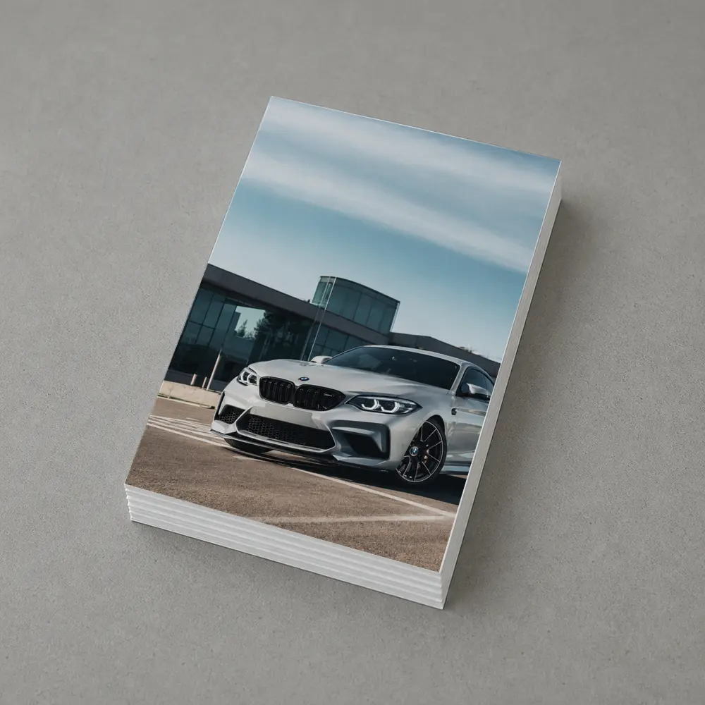 BMW M2 Silver Coupe Urban Building Background – Postcards