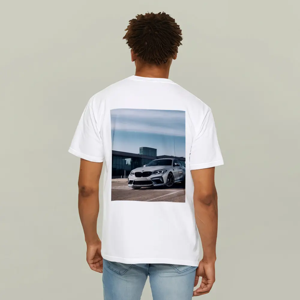 BMW M2 Silver Coupe Urban Building Background – T-Shirts