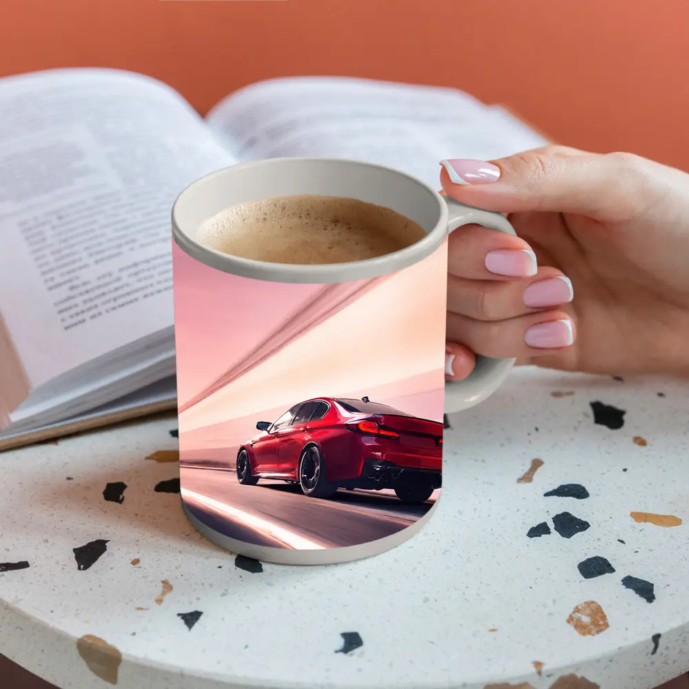 BMW M5 Red Speeding Through Tunnel – Mugs