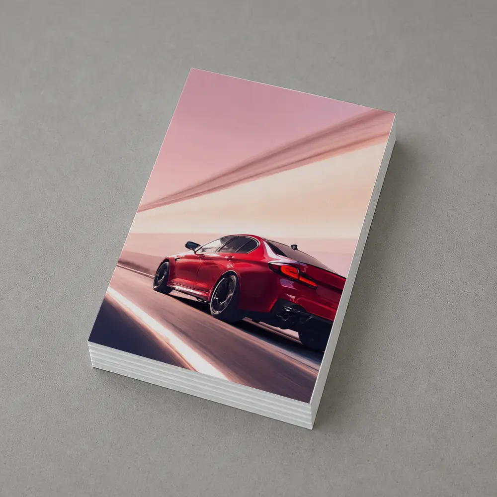 BMW M5 Red Speeding Through Tunnel – Postcards