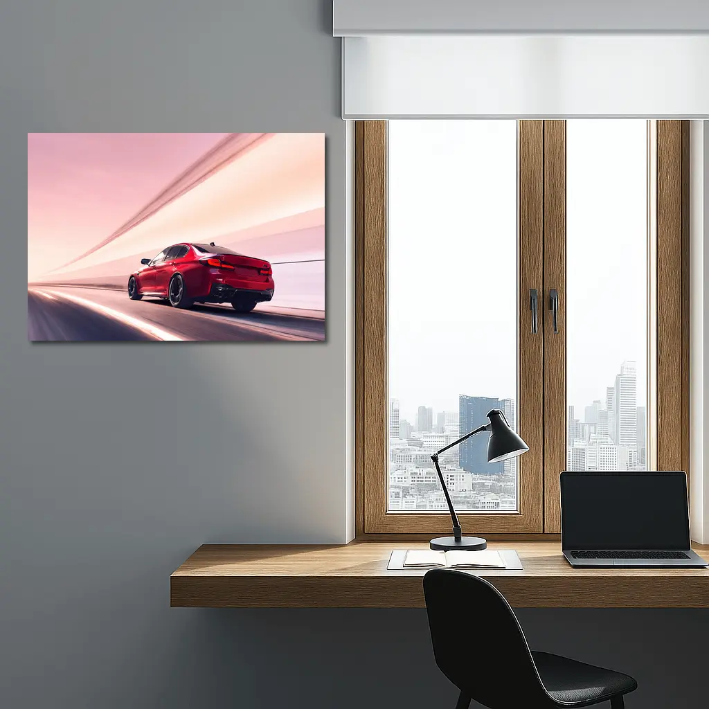 BMW M5 Red Speeding Through Tunnel – Wall Art