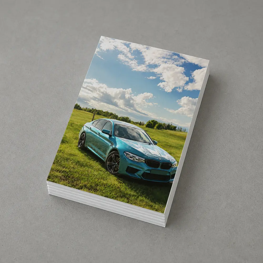 BMW M5 Sedan Parked On Green Field – Postcards