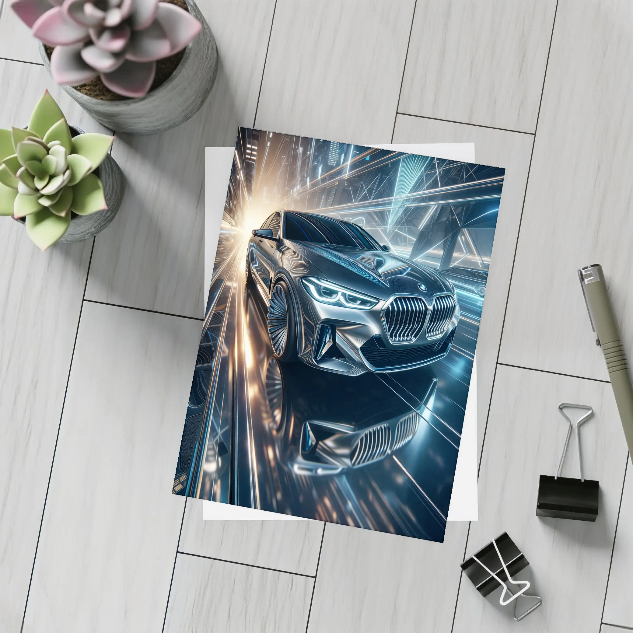 BMW Seven Series Futuristic City Night – Postcards