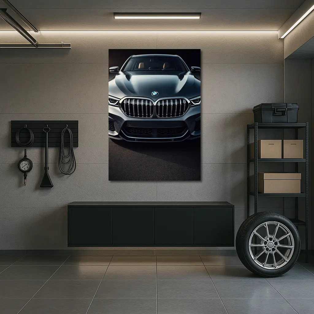 BMW X6 Front Grille Dark Studio Shot – Wall Art