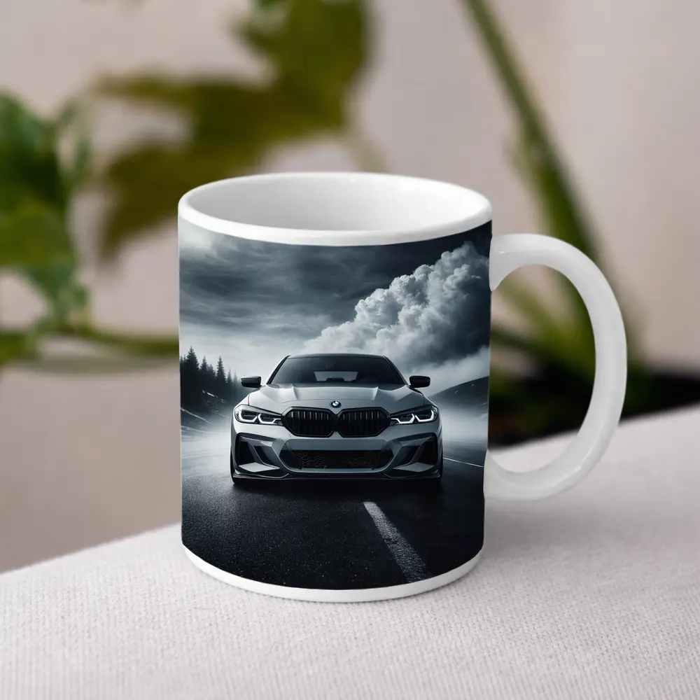 BMW M3 Front View Stormy Road – Mugs