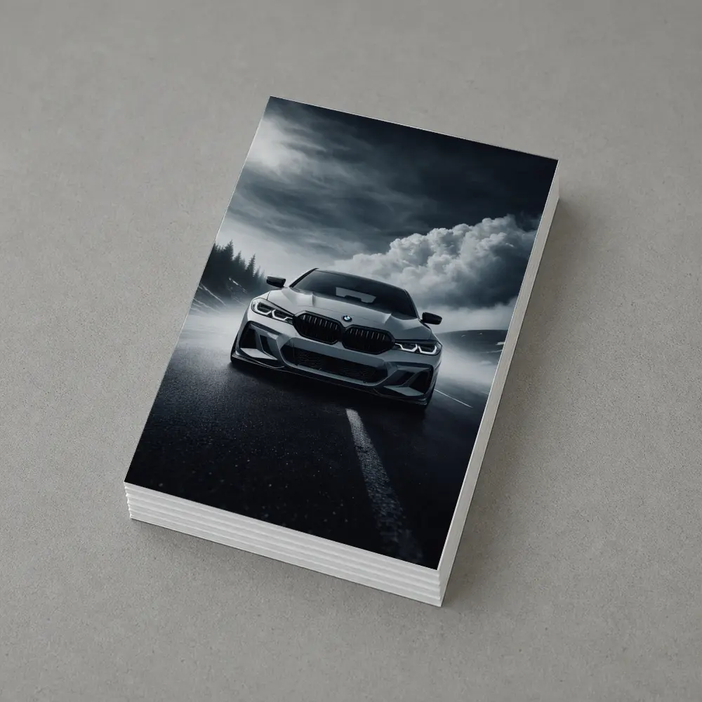BMW M3 Front View Stormy Road – Postcards
