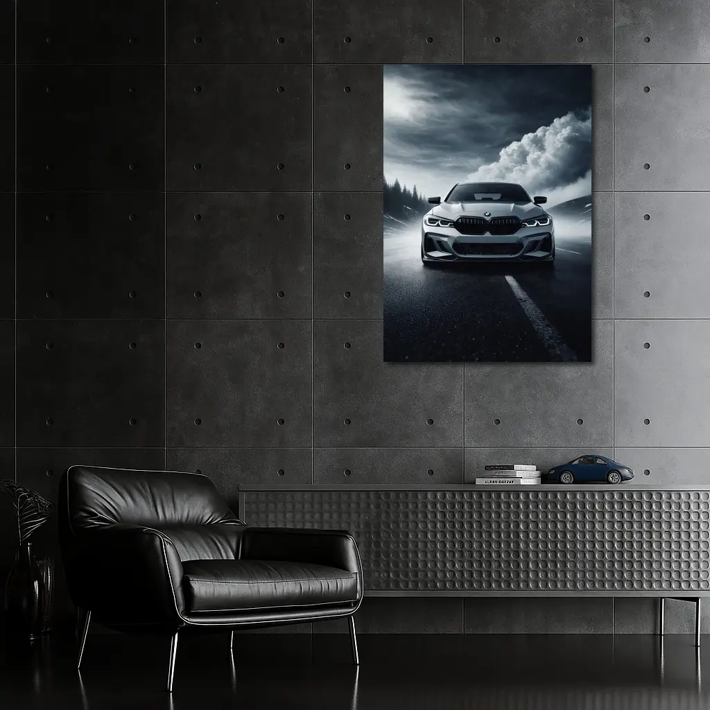 BMW M3 Front View Stormy Road – Wall Art