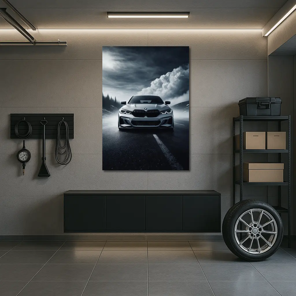 BMW M3 Front View Stormy Road – Wall Art