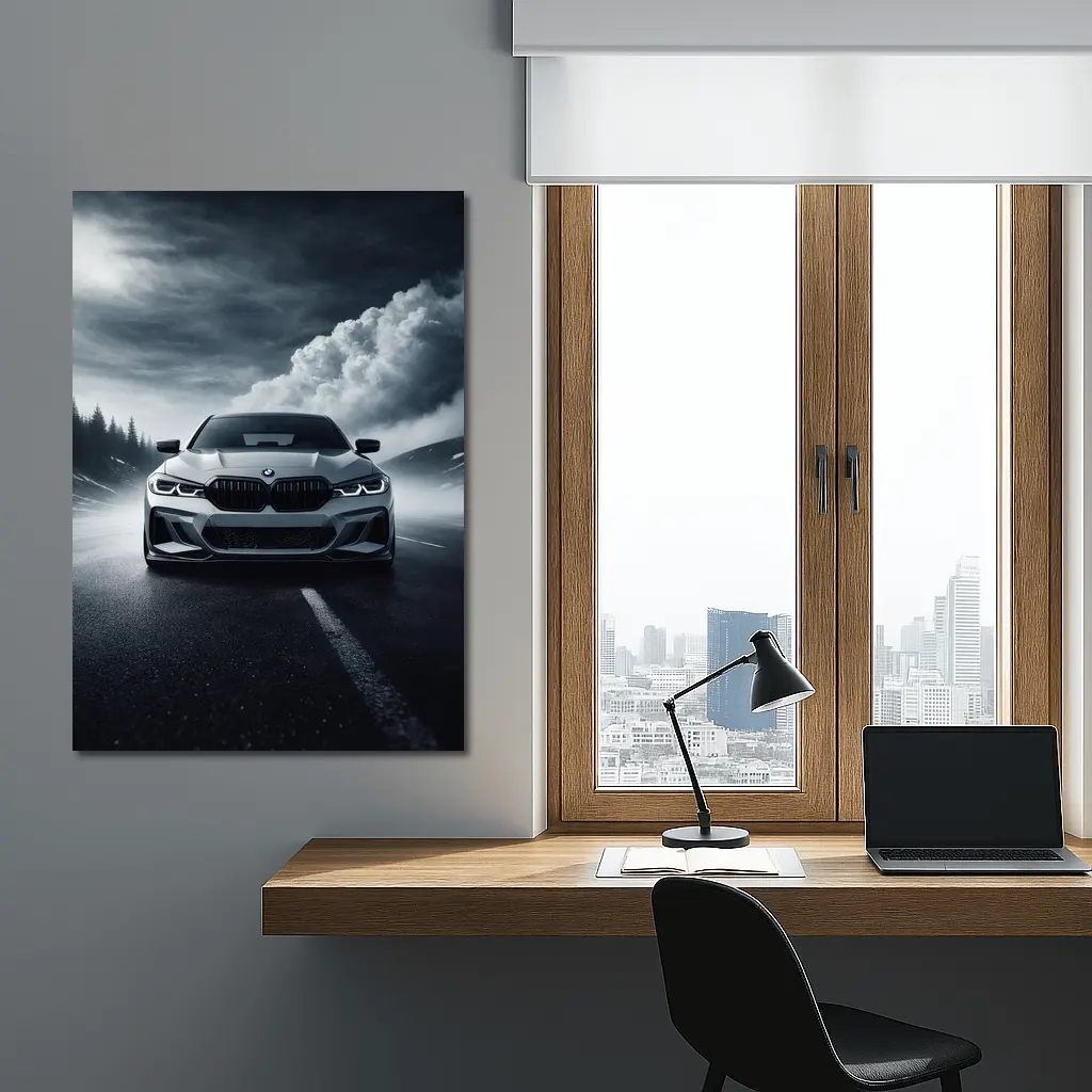 BMW M3 Front View Stormy Road – Wall Art