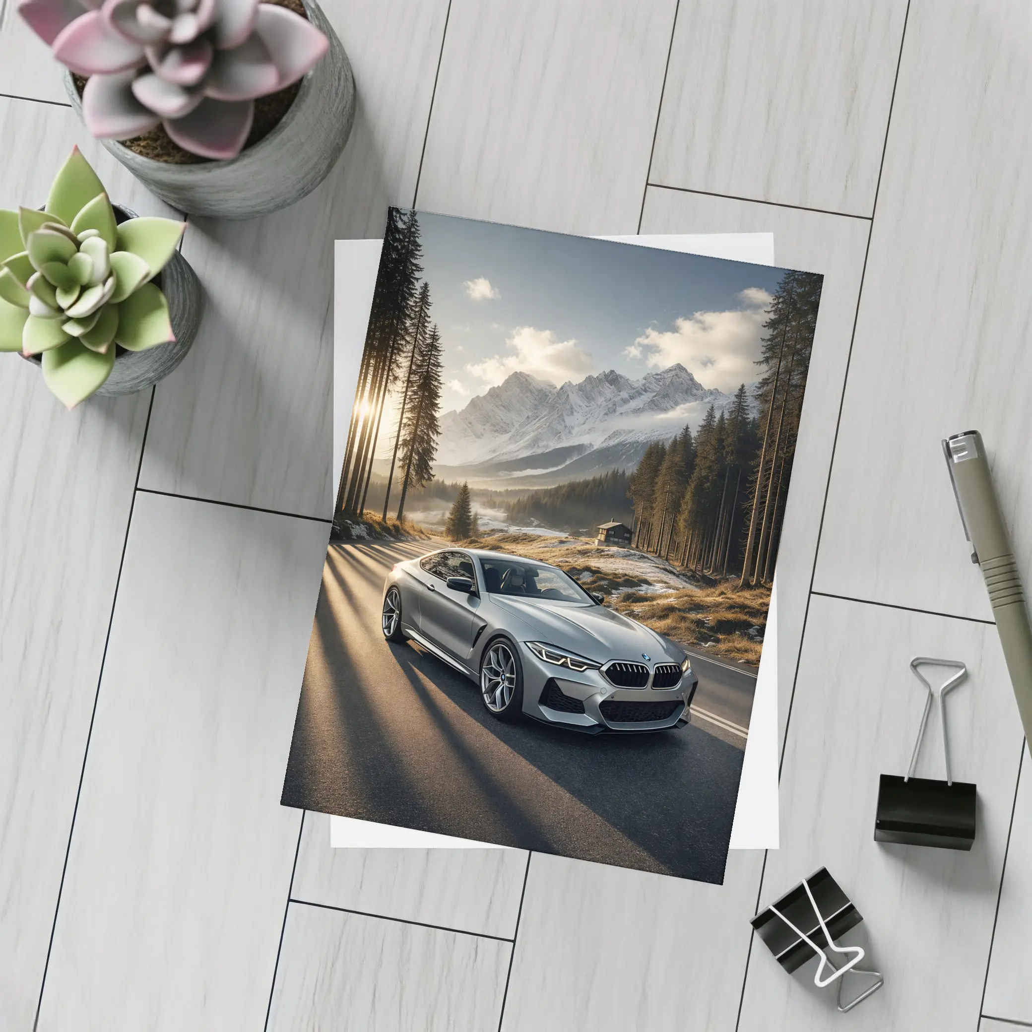 BMW 8 Series Coupe Mountain Forest Road – Postcards