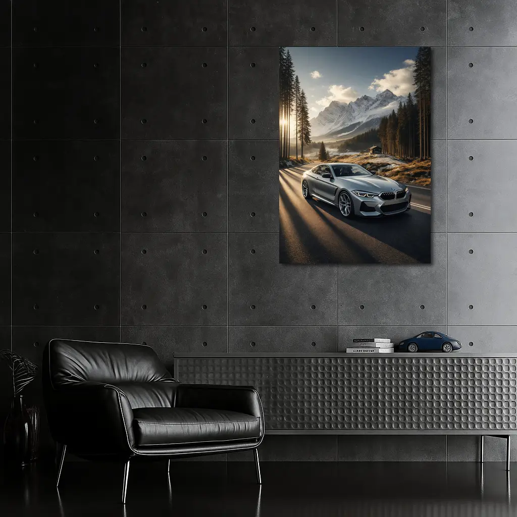 BMW 8 Series Coupe Mountain Forest Road – Wall Art