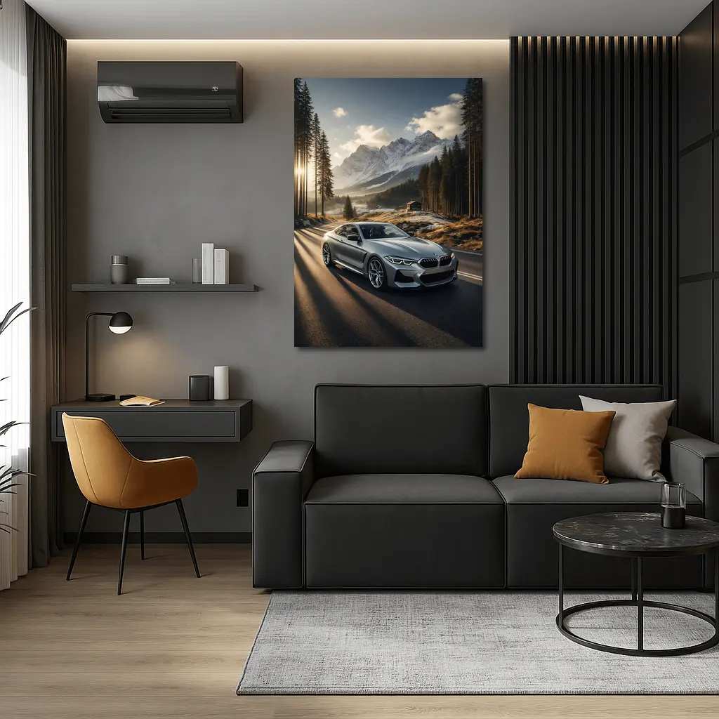 BMW 8 Series Coupe Mountain Forest Road – Wall Art