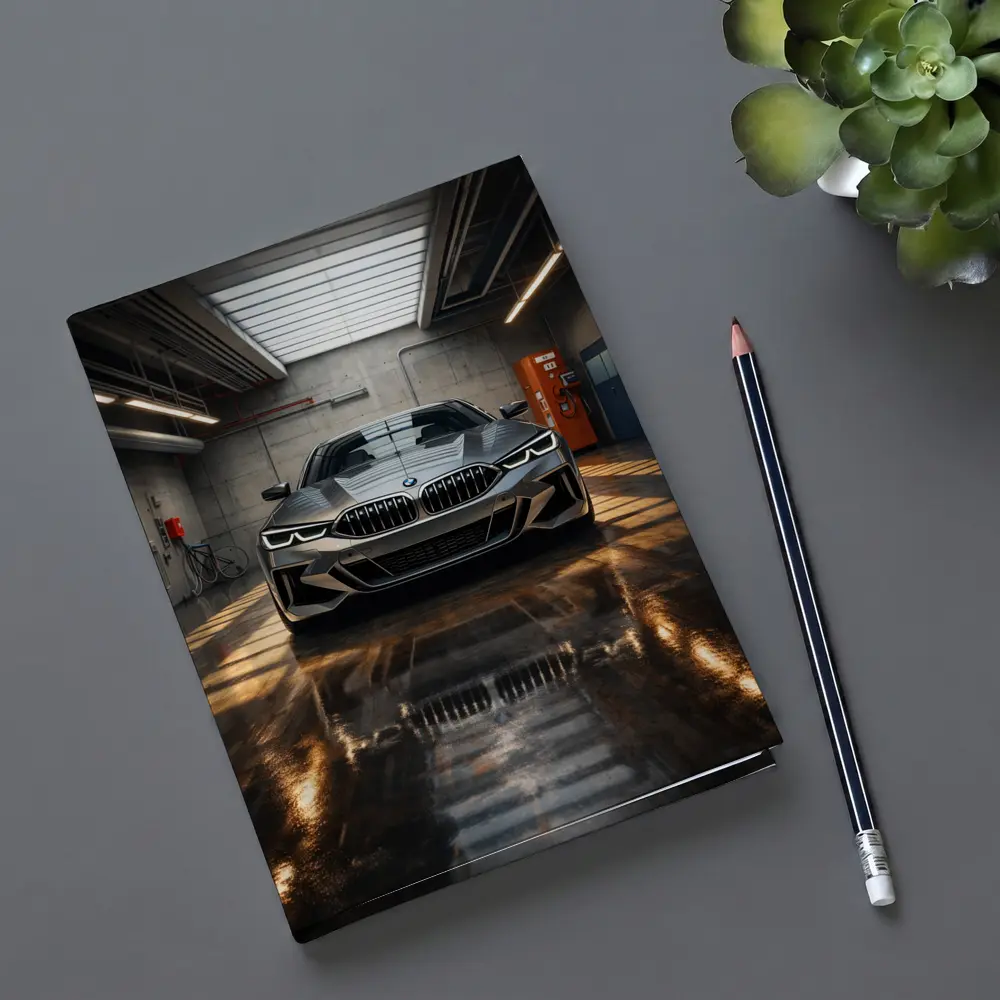 BMW Eight Series Parked Inside Industrial Garage – Notebooks