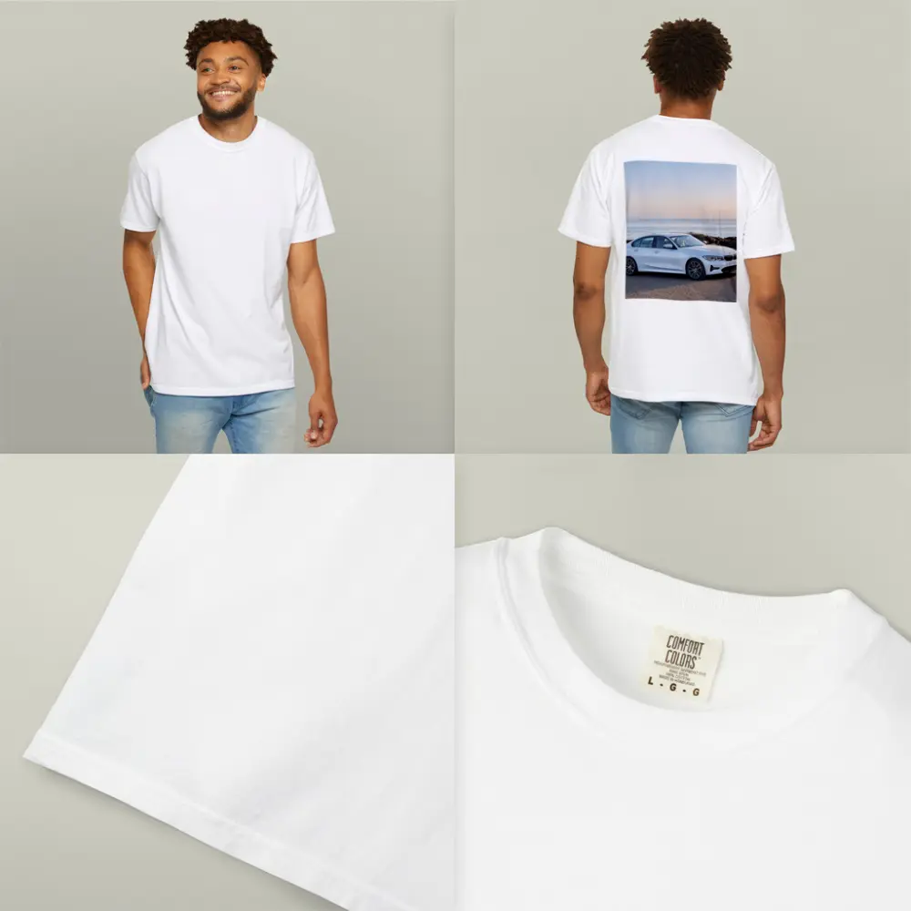 BMW 3 Series White Sedan Ocean Coast – T-Shirts