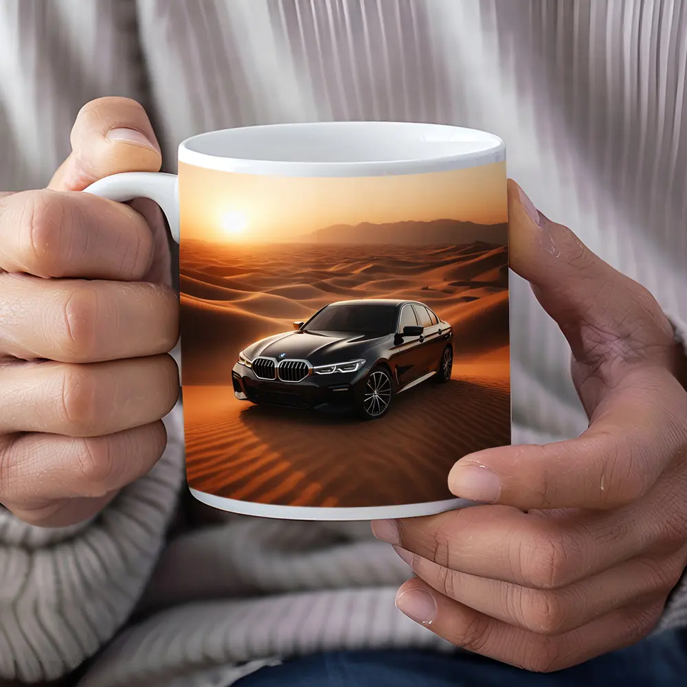 BMW 3 Series Black Sedan Desert Sunset – Mugs