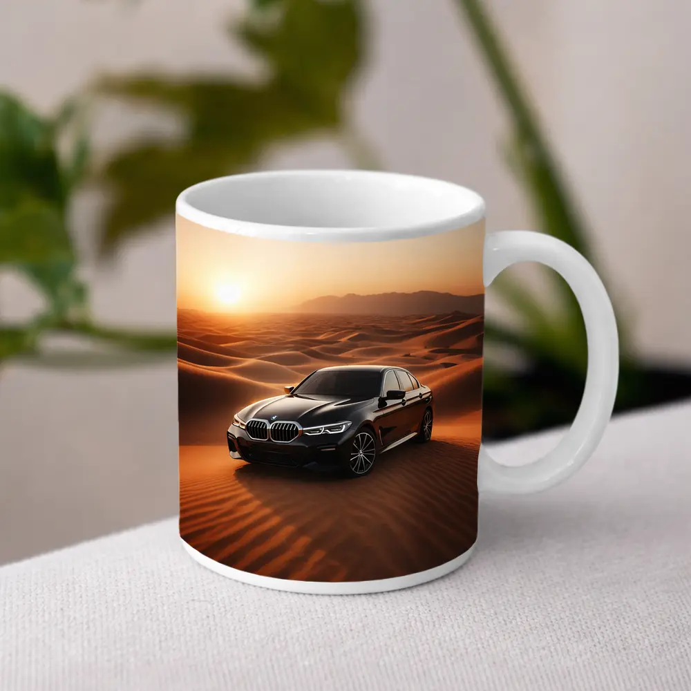 BMW 3 Series Black Sedan Desert Sunset – Mugs