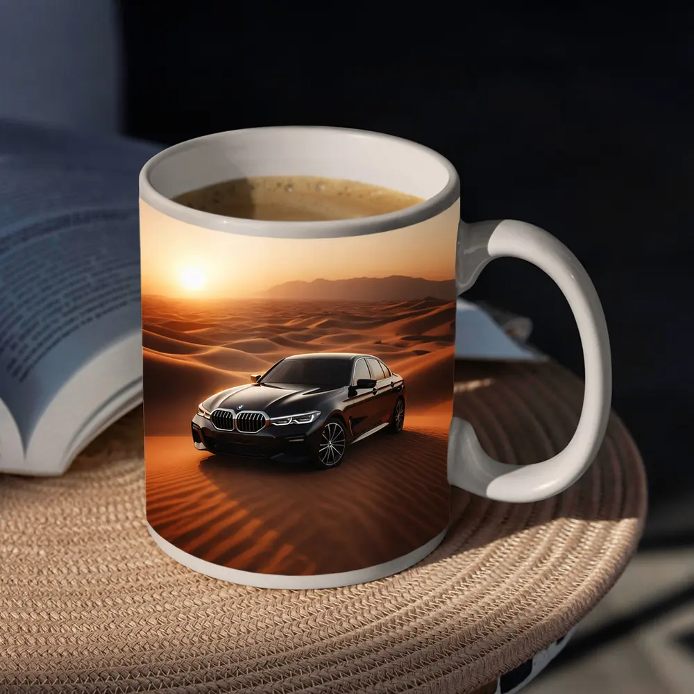 BMW 3 Series Black Sedan Desert Sunset – Mugs