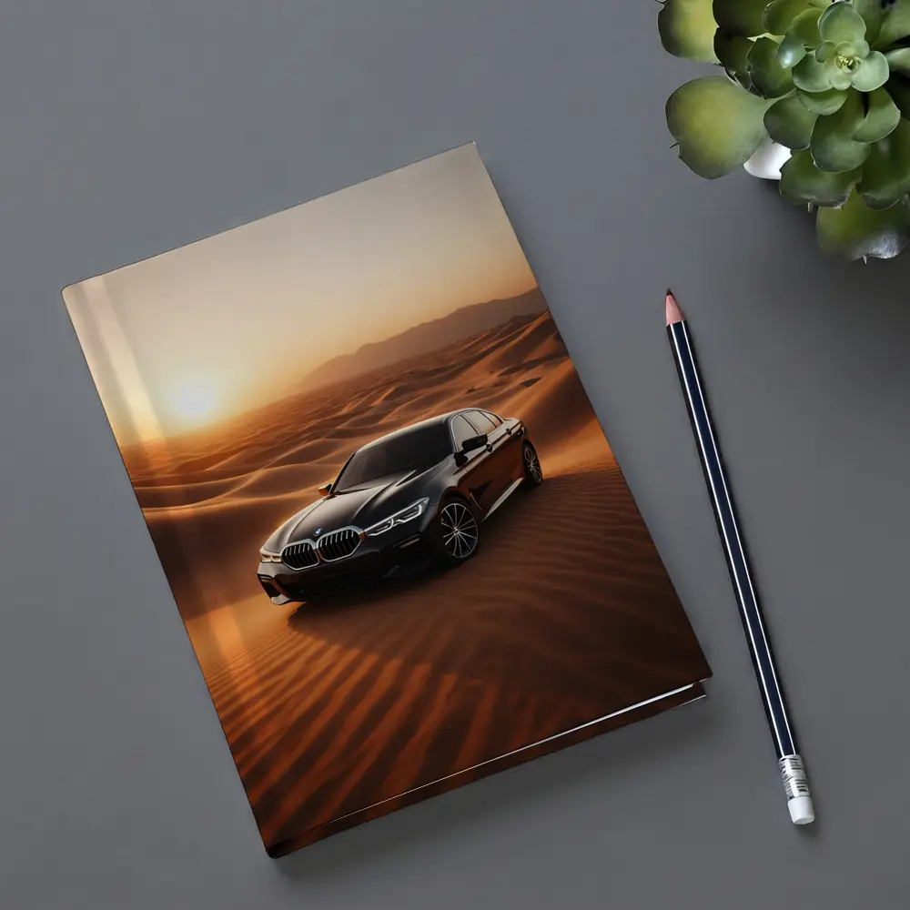 BMW 3 Series Black Sedan Desert Sunset – Notebooks