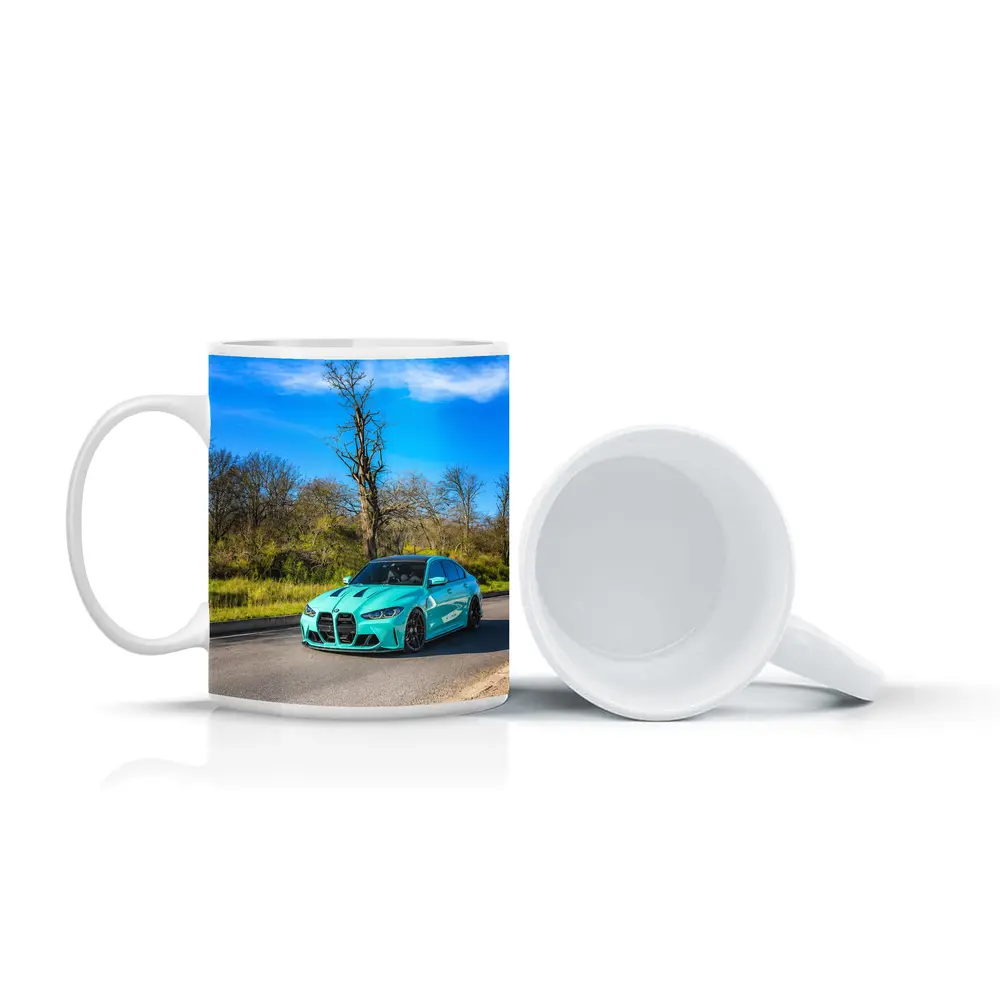 BMW M3 Tiffany Blue On Open Road – Mugs