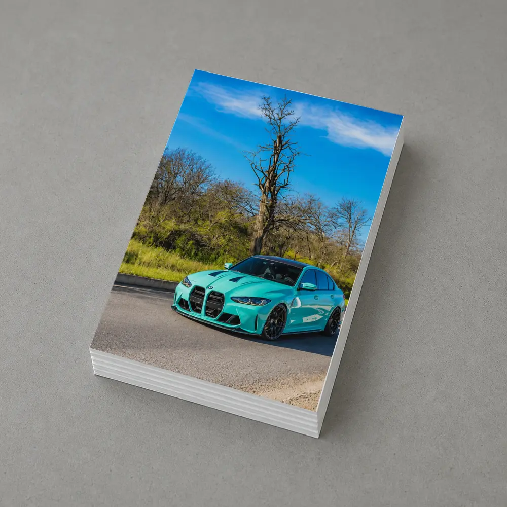 BMW M3 Tiffany Blue On Open Road – Postcards