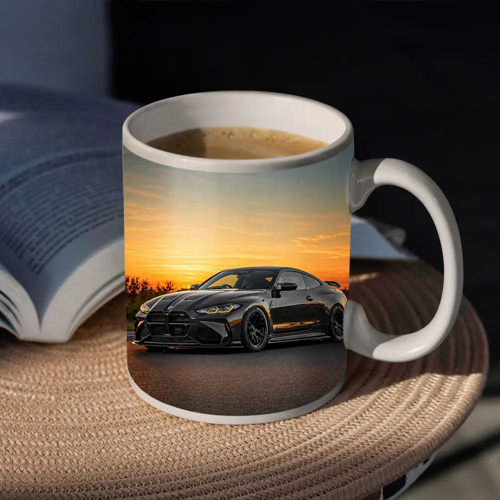 BMW M4 Black Coupe Sunset Sky – Mugs