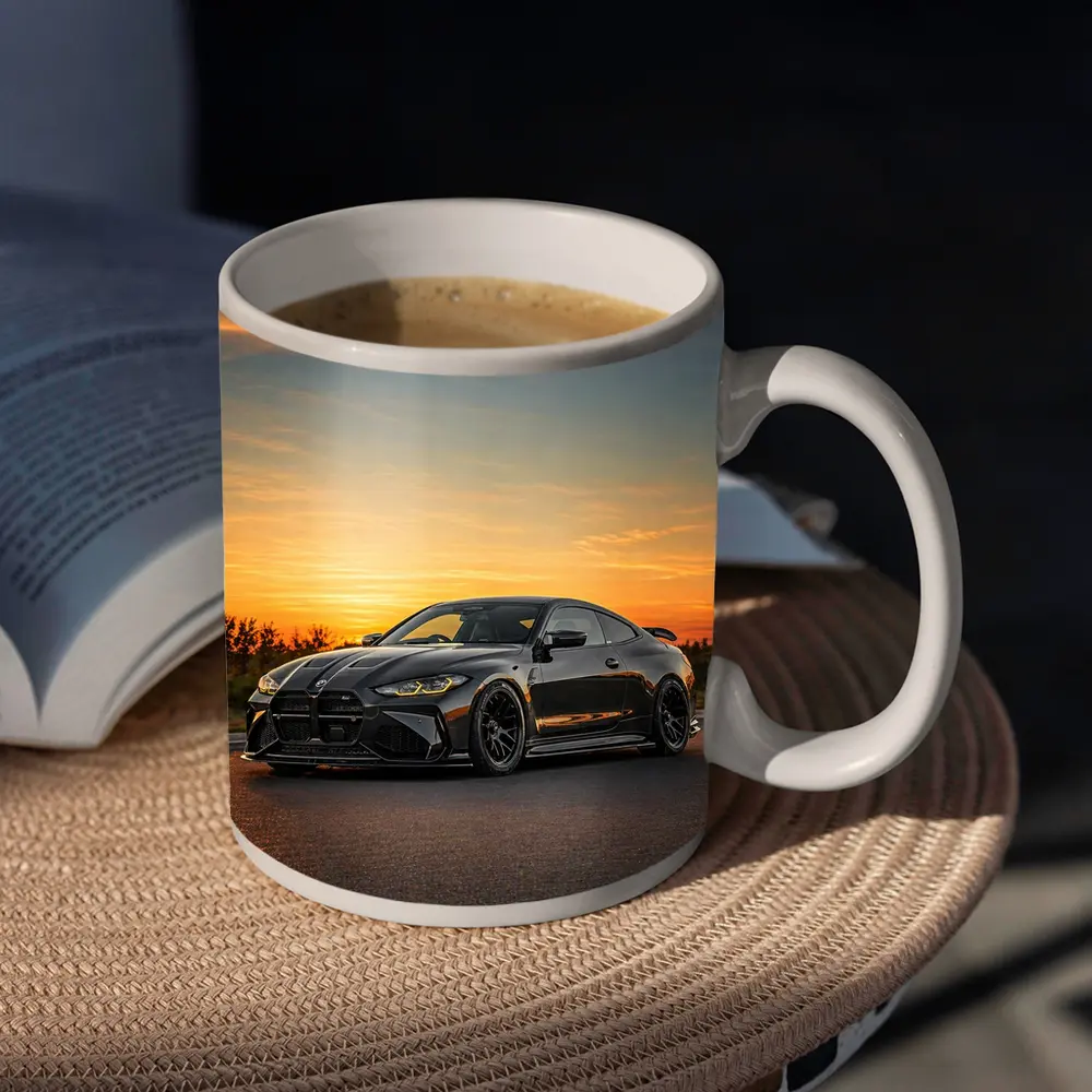 BMW M4 Black Coupe Sunset Sky – Mugs