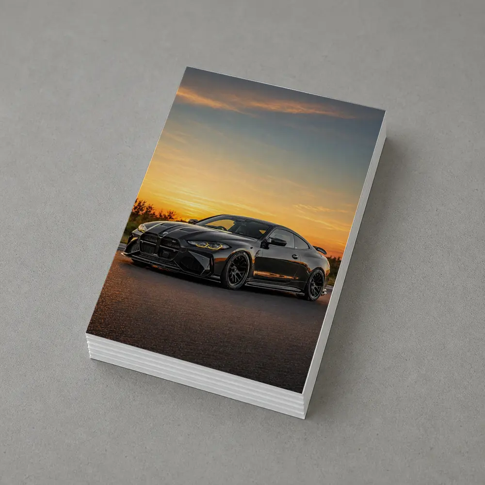 BMW M4 Black Coupe Sunset Sky – Postcards