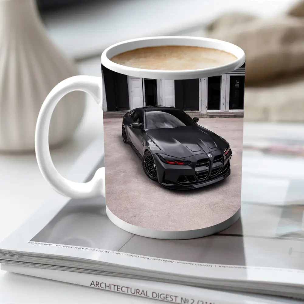 BMW M4 Black Coupe Urban Setting – Mugs