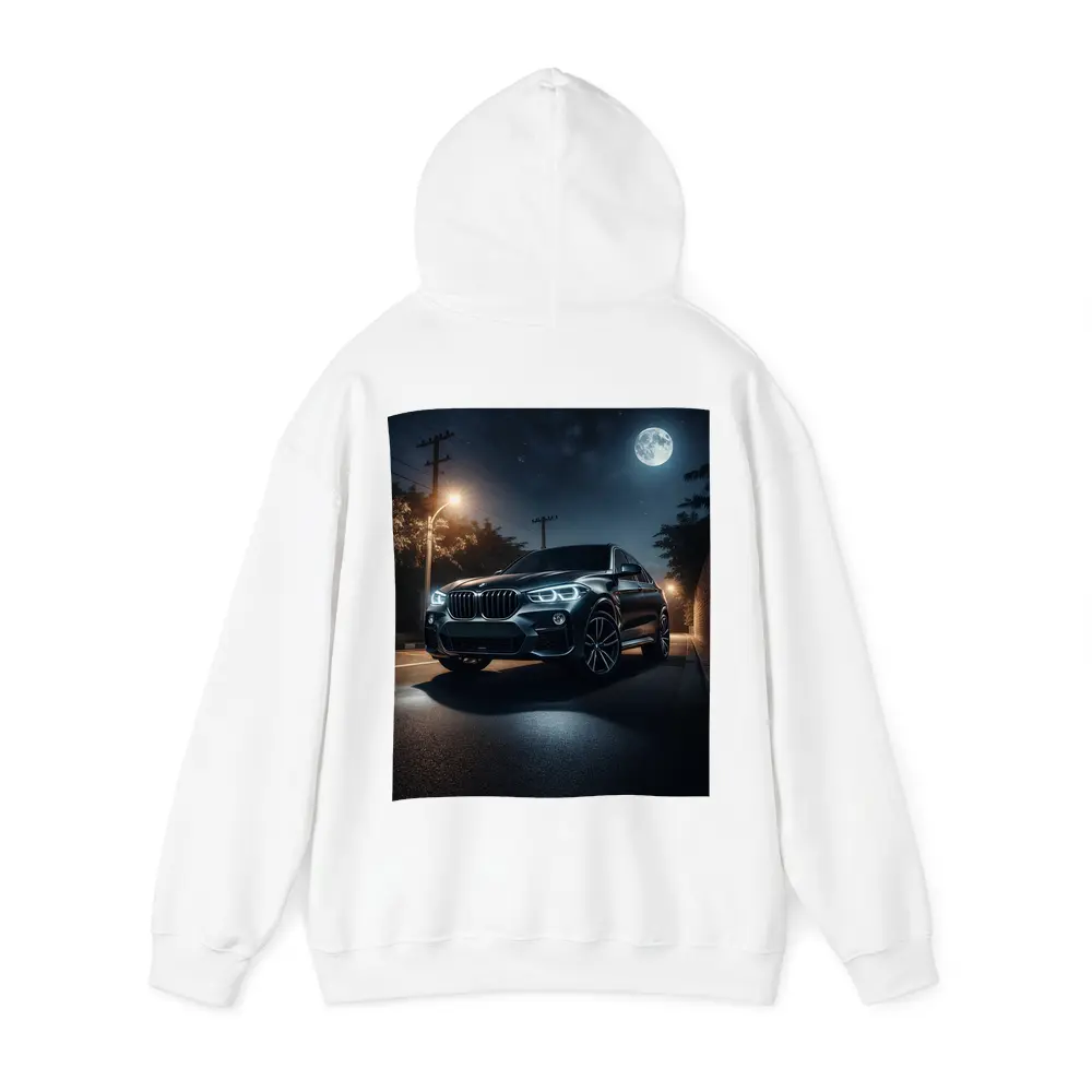 BMW X4 Parked Under Moonlit Night Sky – Hoodies