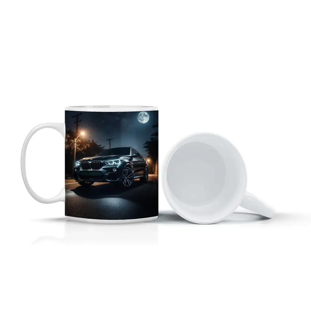 BMW X4 Parked Under Moonlit Night Sky – Mugs