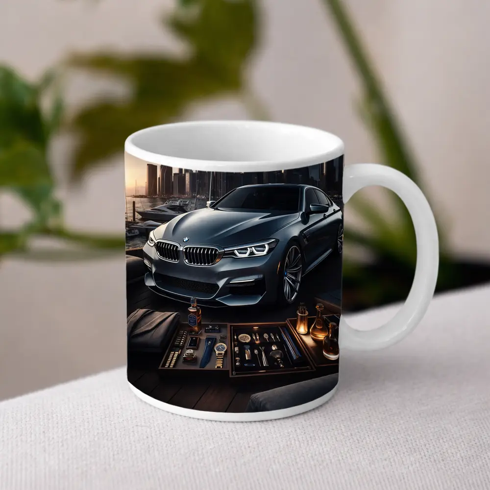 BMW Sedan City Skyline Luxury Lifestyle – Mugs