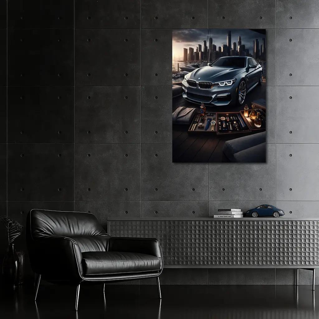 BMW Sedan City Skyline Luxury Lifestyle – Wall Art