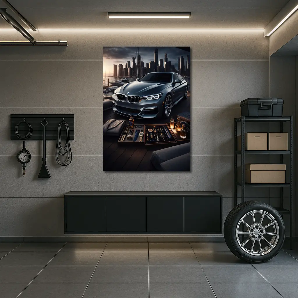 BMW Sedan City Skyline Luxury Lifestyle – Wall Art