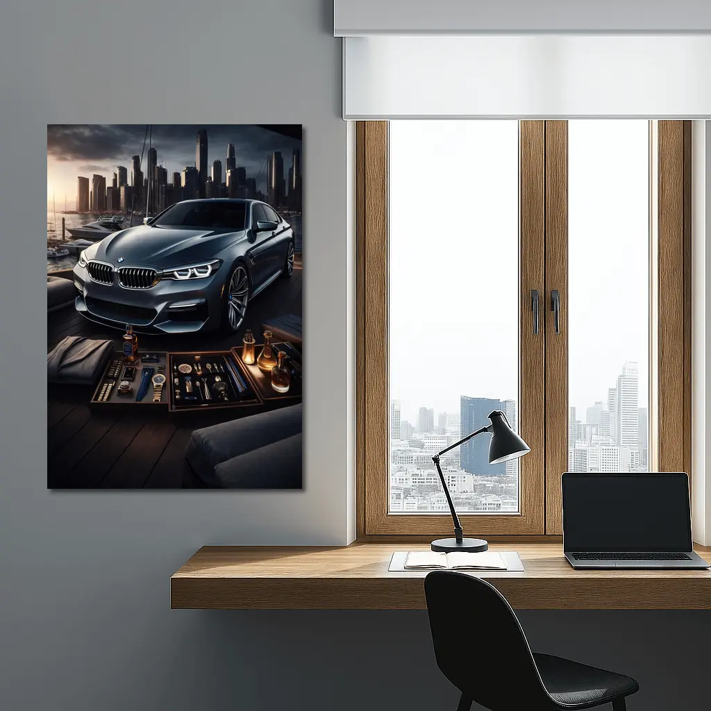 BMW Sedan City Skyline Luxury Lifestyle – Wall Art