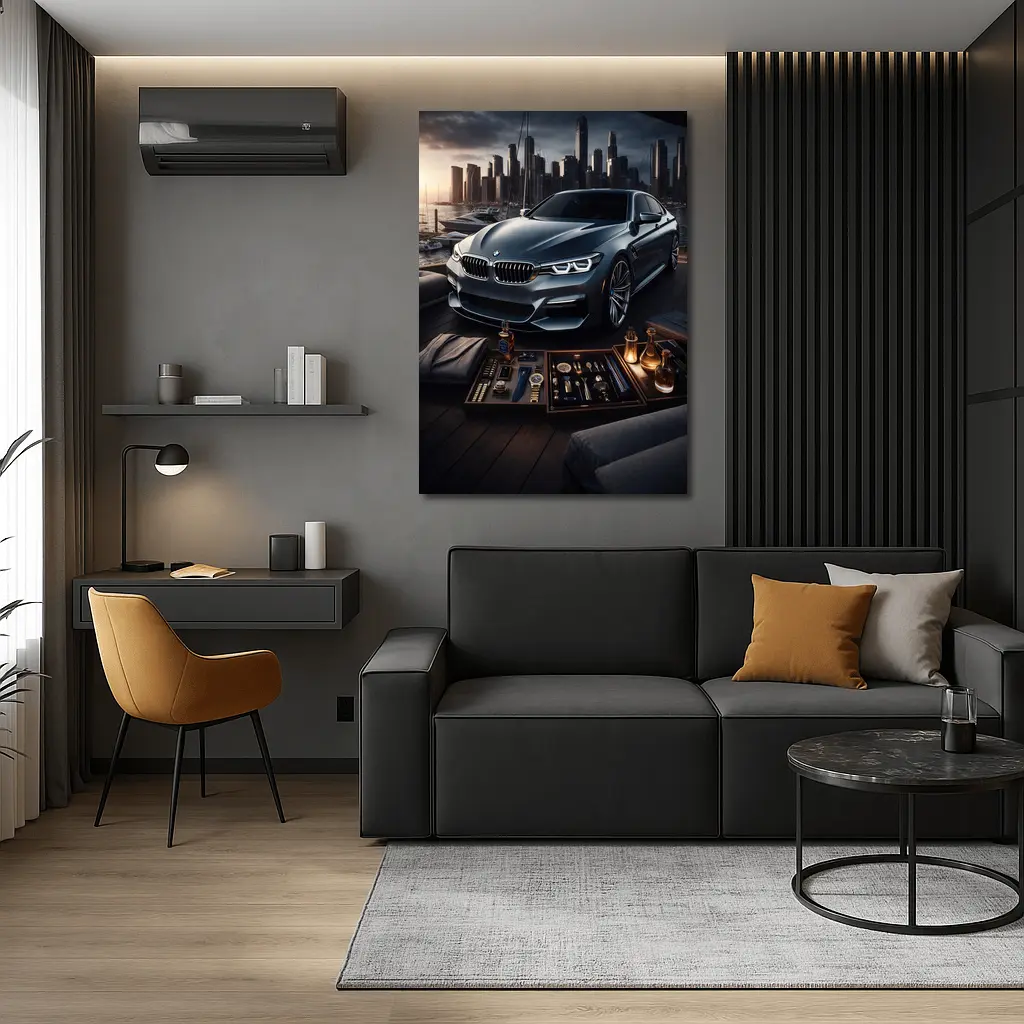 BMW Sedan City Skyline Luxury Lifestyle – Wall Art