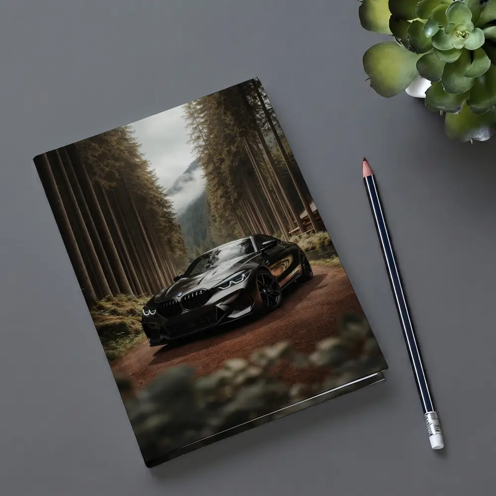 BMW M8 Black Coupe Forest Mountain Road – Notebooks