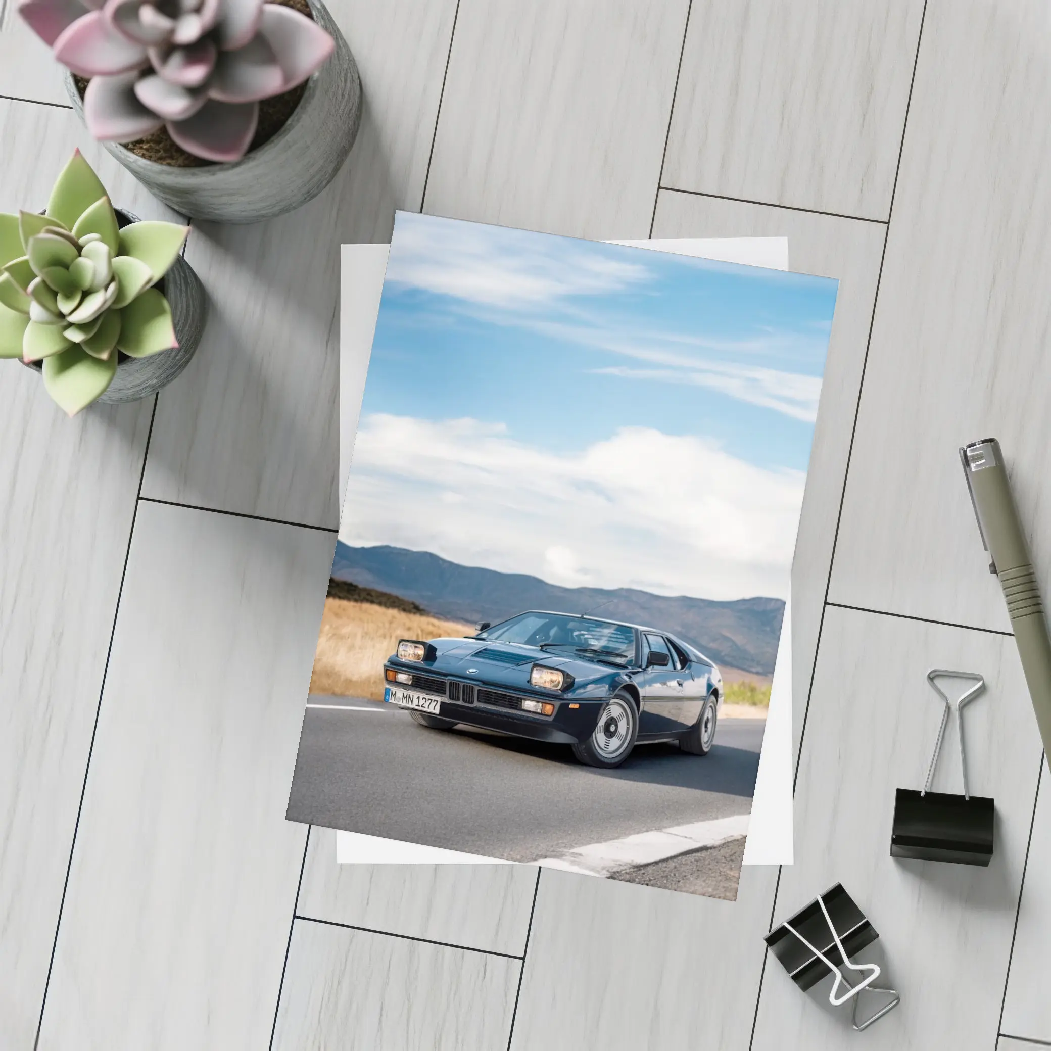 BMW M1 Classic Sports Car Open Road – Postcards