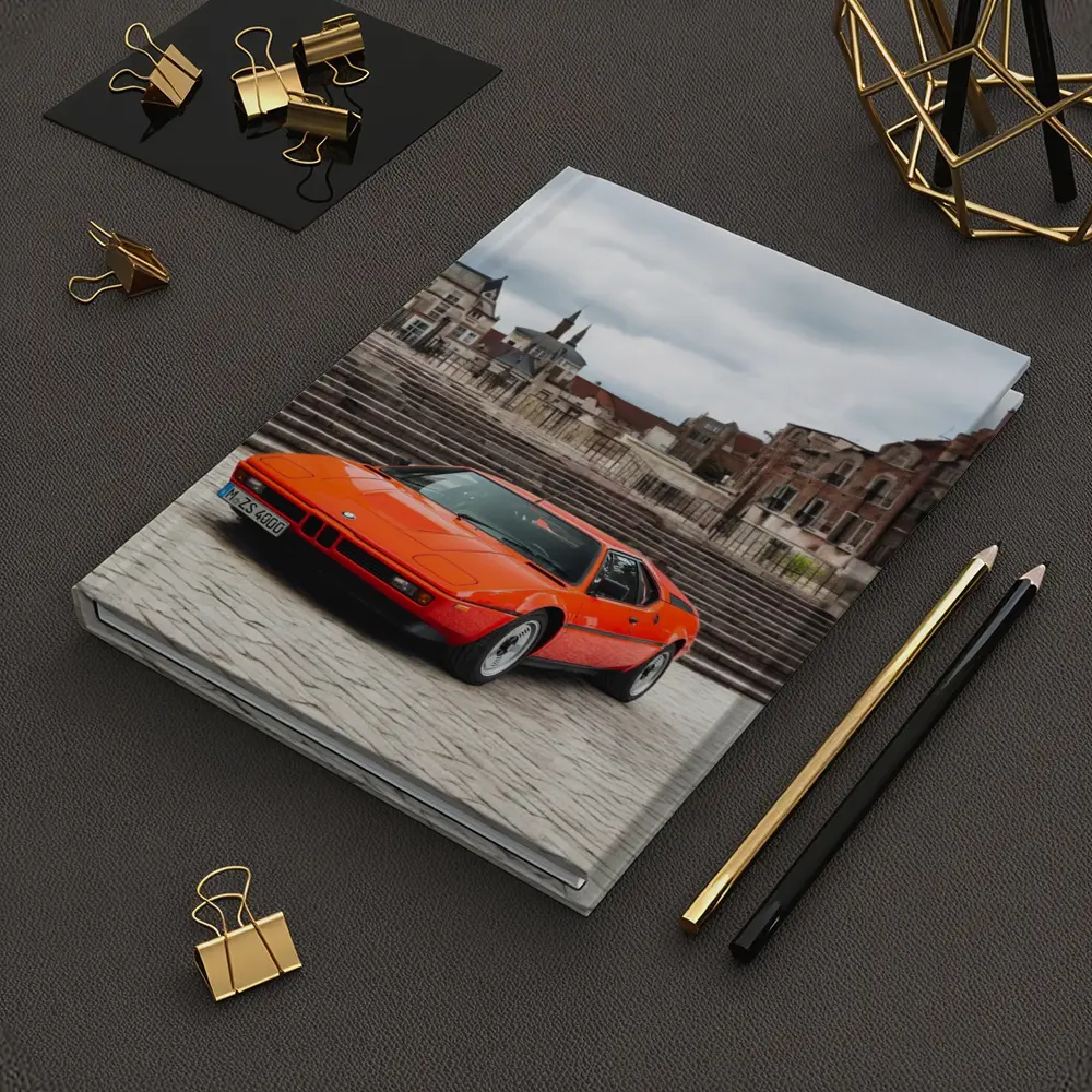 BMW M1 Orange Classic Car European Square – Notebooks