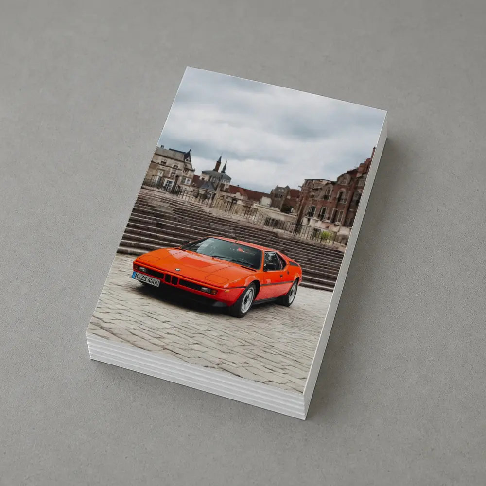 BMW M1 Orange Classic Car European Square – Postcards