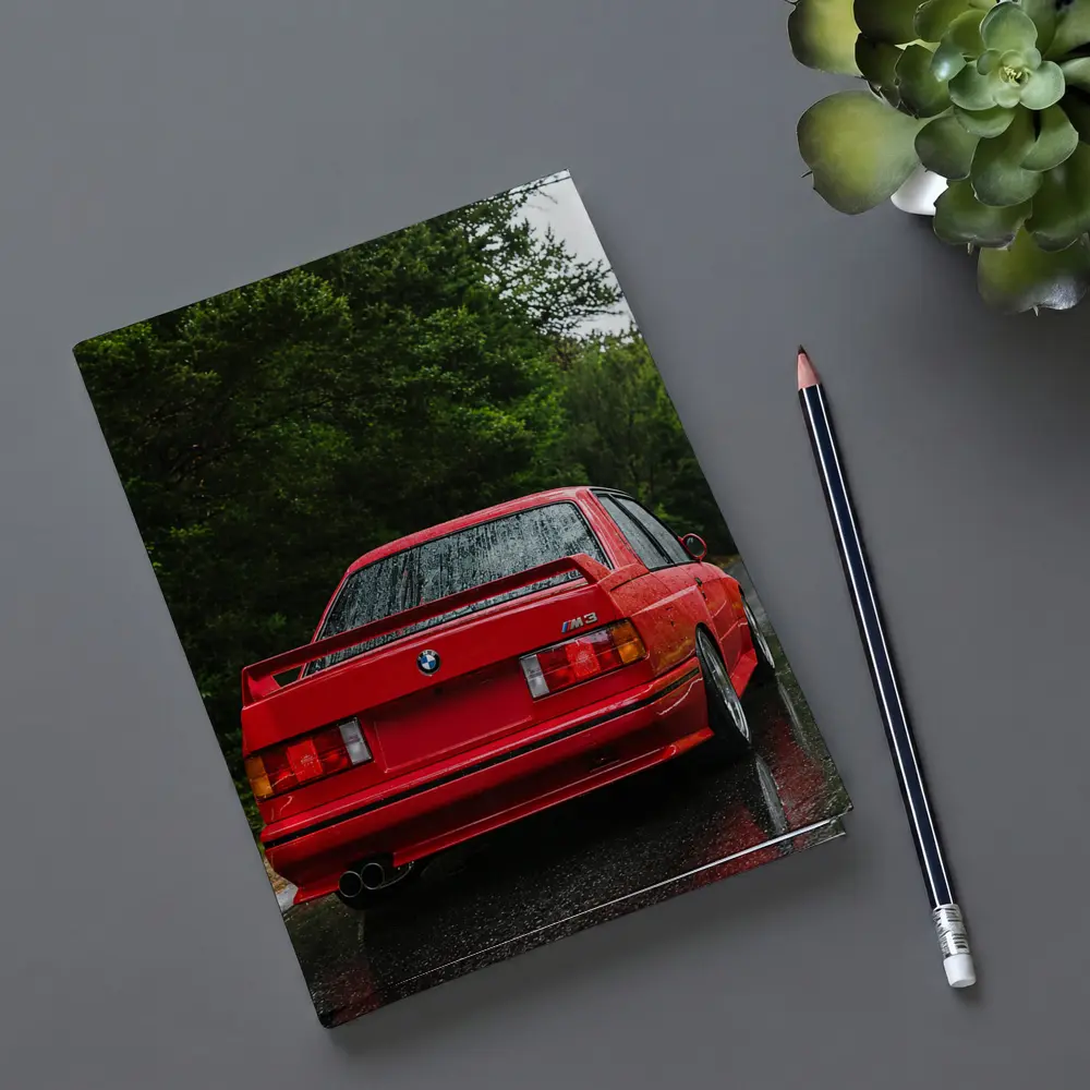 BMW M3 Red Wet Road Forest – Notebooks