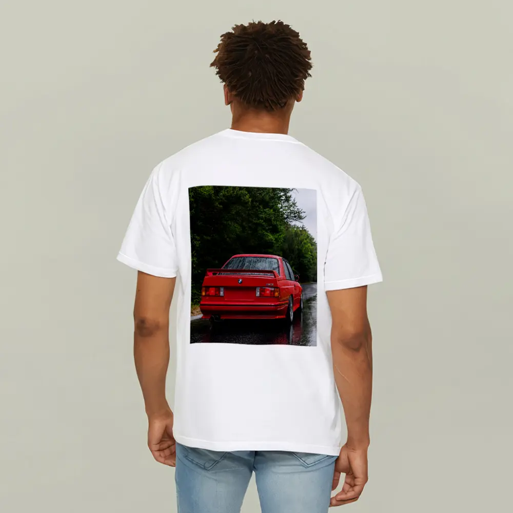 BMW M3 Red Wet Road Forest – T-Shirts