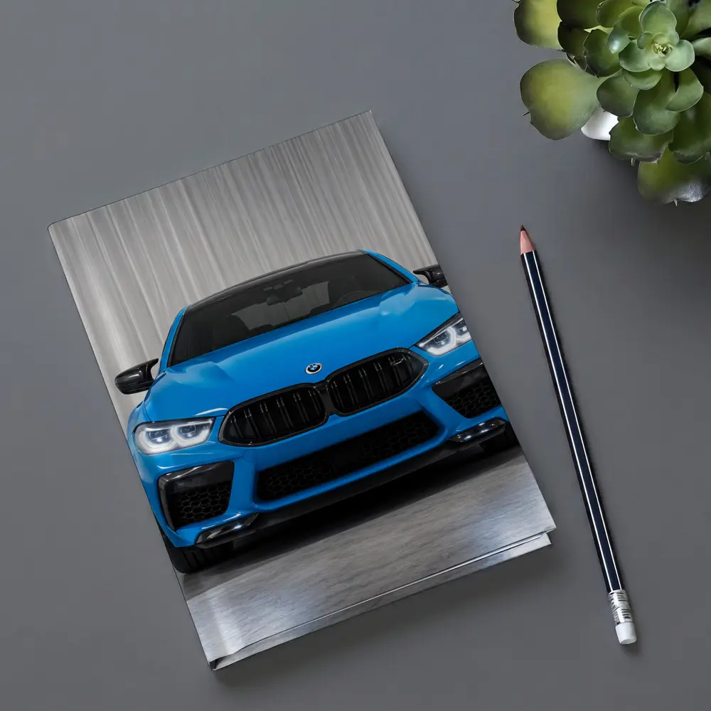 BMW M8 Blue Front View Studio – Notebooks
