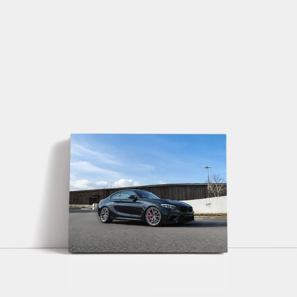 BMW M2 Black Coupe Parked Outdoors – Wall Art